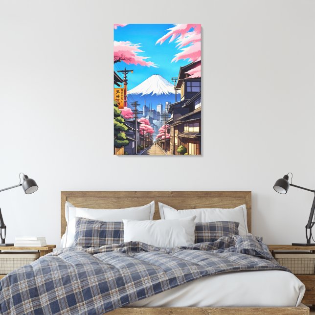 Tokyo Mt Fuji Sträckt Canvastryck (Insitu (sovrum))