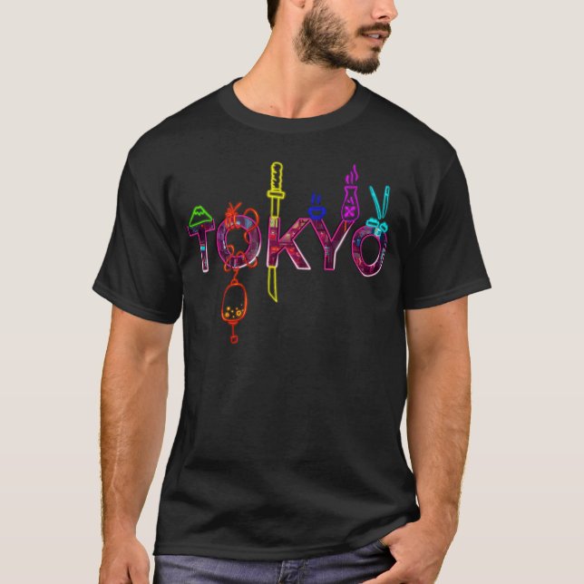 Tokyo Neon Logotyp T Shirt (Framsida)