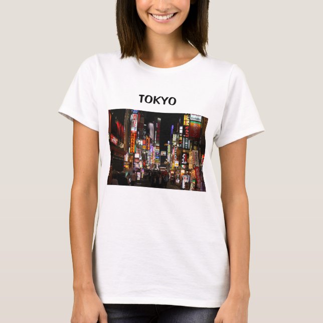 Tokyo-neoner över Japan T Shirt (Framsida)