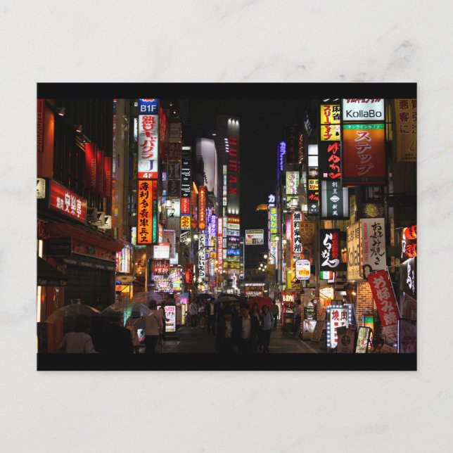 Tokyo Neons med nattvykort Vykort (Framsida)