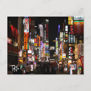 Tokyo Neons med nattvykort Vykort