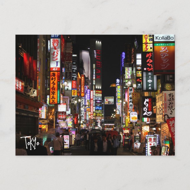 Tokyo Neons med nattvykort Vykort (Framsida)