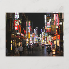 Tokyo neons på natten vykort