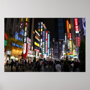 Tokyo neons Shinjuku Poster nattetid