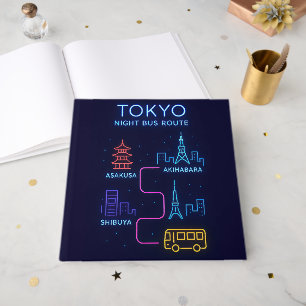Tokyo Night Bus Route Gästbok – Neon Japan