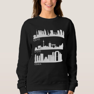 Tokyo Osaka Kyoto Japan Cities Skyline T Shirt