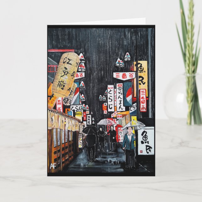 Tokyo Rain Painting av Alfred Fox Kort (Framsida)