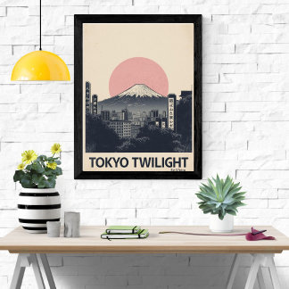 Tokyo Retro Resa | Neon Stad Vintage Tryck
