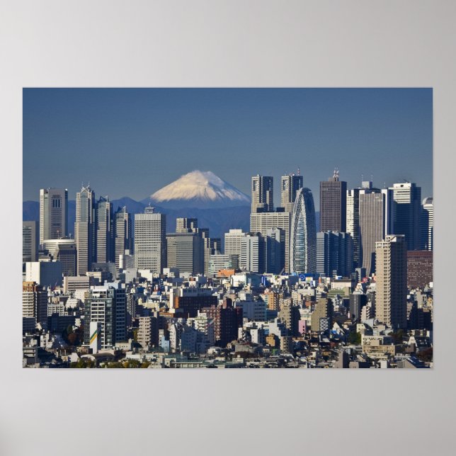 Tokyo, Shinjuku District Siluett, Mount Fuji, Poster (Framsidan)