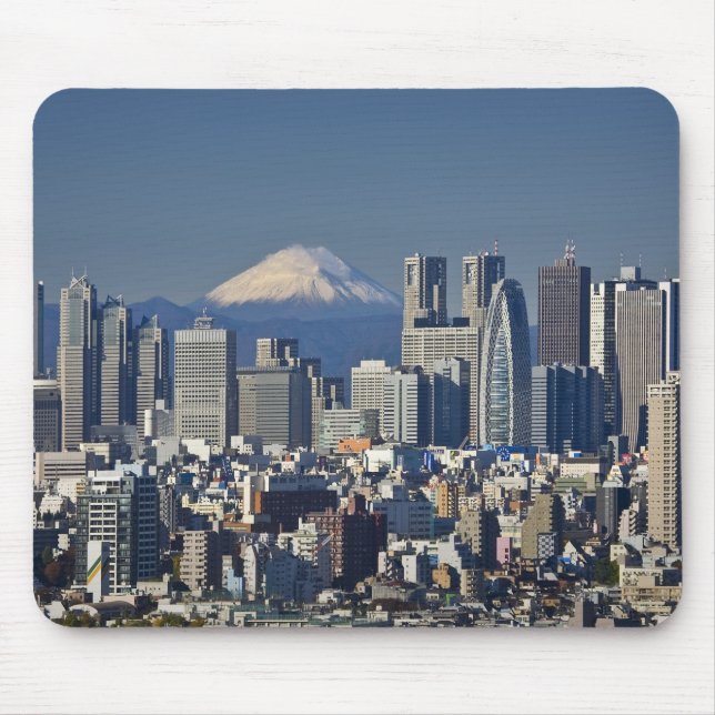 Tokyo, Shinjuku District Skyline, Mount Fuji Musmatta (Framsidan)