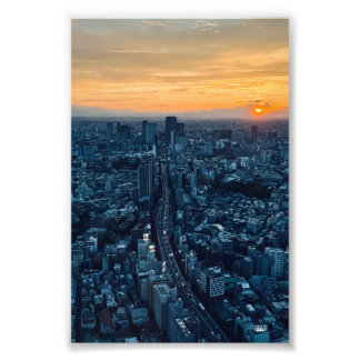 Tokyo Skyline bei Sonnenuntergang Urban City Fototryck