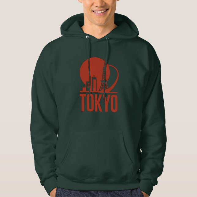 Tokyo Skyline Circle Design Hoodie (Framsida)