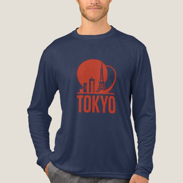 Tokyo Skyline Circle Design T Shirt (Framsida)