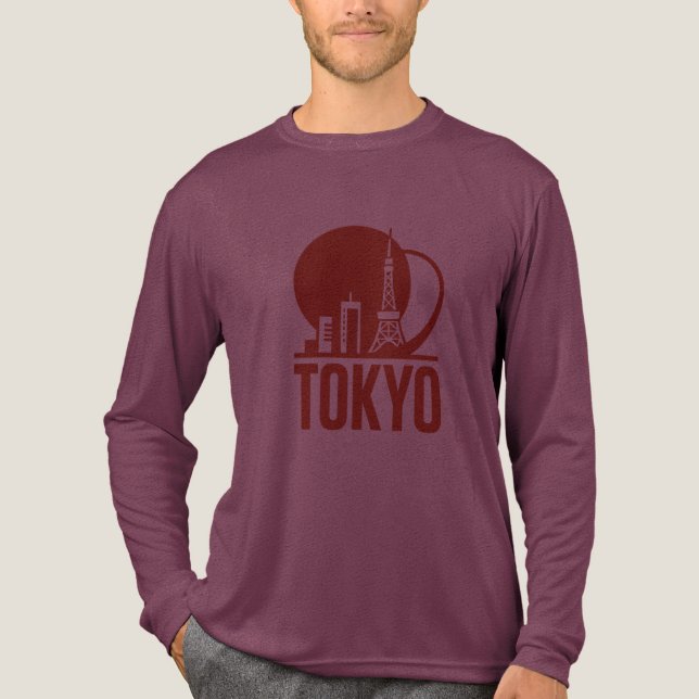 Tokyo Skyline Circle Design T Shirt (Framsida)
