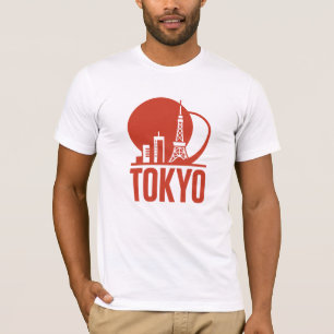 Tokyo Skyline Circle Design T Shirt