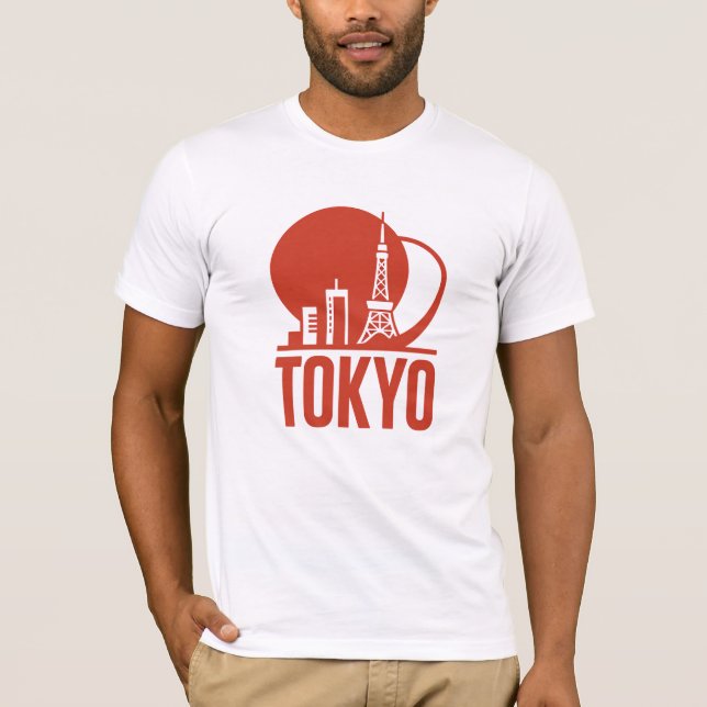 Tokyo Skyline Circle Design T Shirt (Framsida)