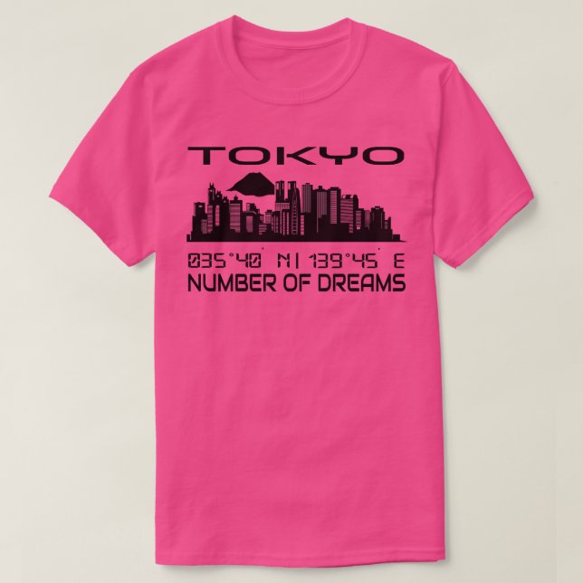 Tokyo Skyline GPS Coordinates Capital City Japan T Shirt (Design framsida)