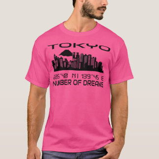 Tokyo Skyline GPS Coordinates Capital City Japan T Shirt