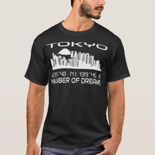 Tokyo Skyline GPS Coordinates Capital Japan T Shirt