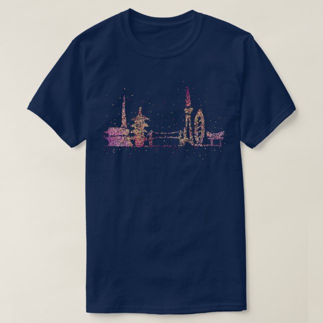 Tokyo Skyline Silhouette Cities Resa Japan Gift T Shirt (Design framsida)