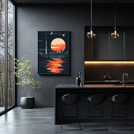 Tokyo Solnedgång - Stadssiluett Poster