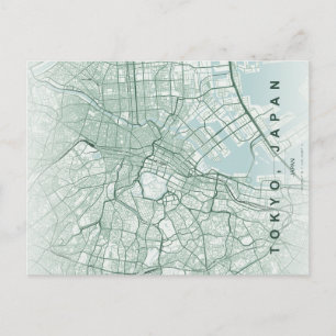 Tokyo Stad Japan Karta Minimal Postkort Vykort