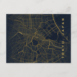 Tokyo Stad Japan Karta Minimal Postkort Vykort