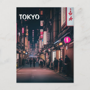 Tokyo Streets på nattvykort Vykort