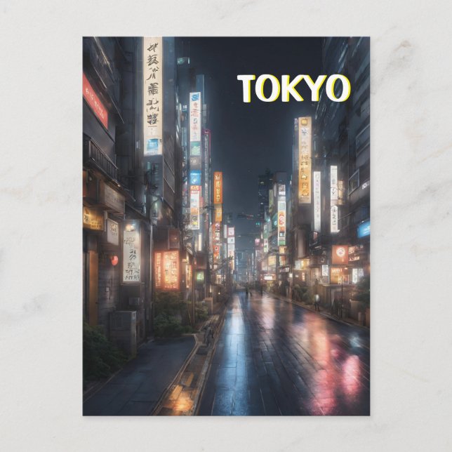 Tokyo Streets på nattvykort Vykort (Framsida)