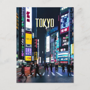 Tokyo Streets på nattvykort Vykort