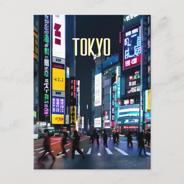 Tokyo Streets på nattvykort Vykort (Framsida)