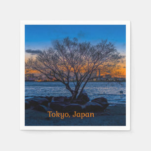 Tokyo Sunset, konstnärligt fotografi, Pappersservett