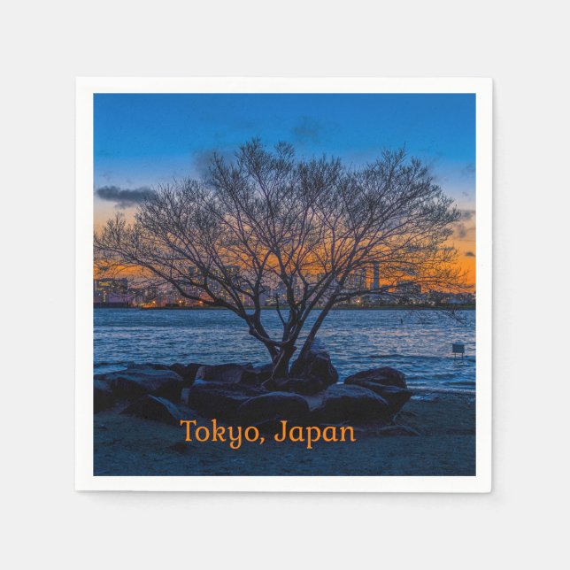 Tokyo Sunset, konstnärligt fotografi, Pappersservett (Framsidan)