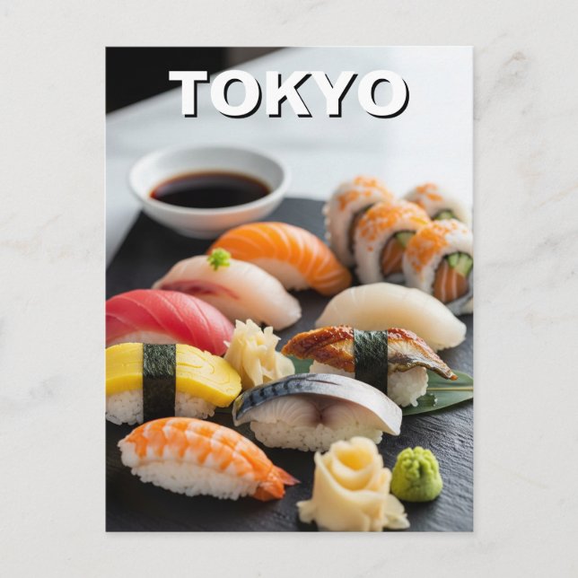 Tokyo Sushi Japanska Cuisineet Vykort (Framsida)