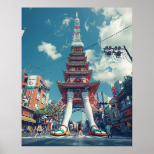 Tokyo Torn Fantasy Surreal Cityscape Poster