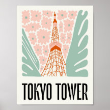 Tokyo Torn Japan-abstrakten resande blommigt art