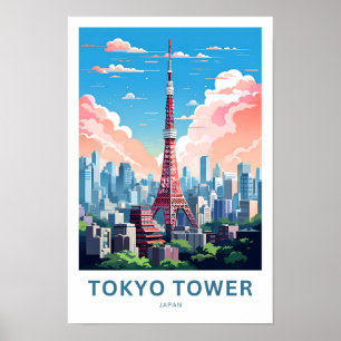 Tokyo Torn Japan Travel Skriv ut Poster