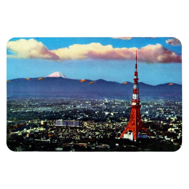 Tokyo Torn & Mt. Fuji (1960) Magnet (Horisontell)