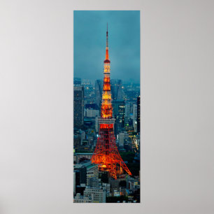 Tokyo torn på solnedgången poster
