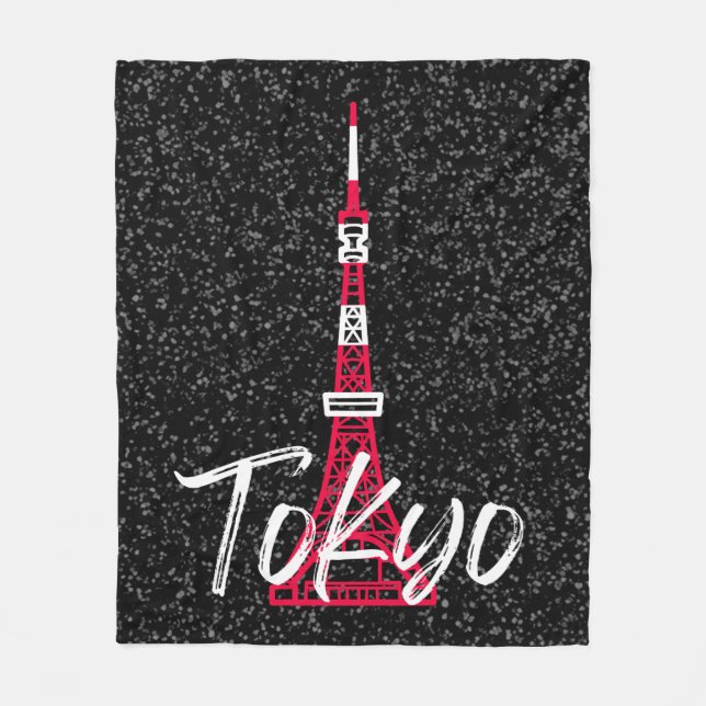 Tokyo Torn Sketch of Minato, Tokyo, Japan Fleecefilt (Framsidan)