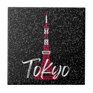 Tokyo Torn Sketch of Minato, Tokyo, Japan Kakelplatta