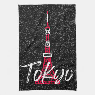 Tokyo Torn Sketch of Minato, Tokyo, Japan Kökshandduk