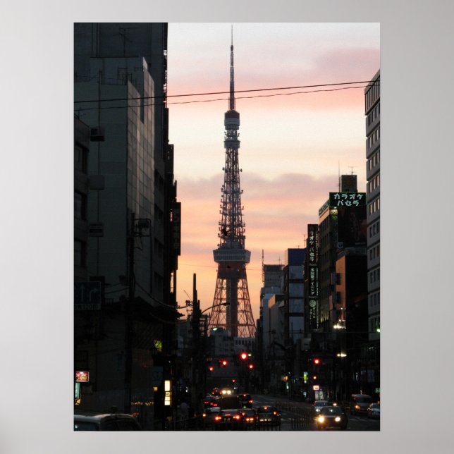 Tokyo Torn Sunrise 東 京 出 タ ワ ー 日 の Poster (Framsidan)