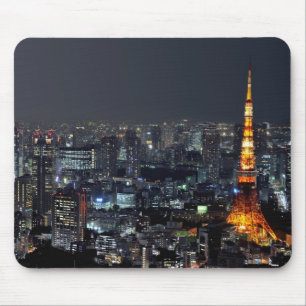Tokyo torn vid natt musmatta