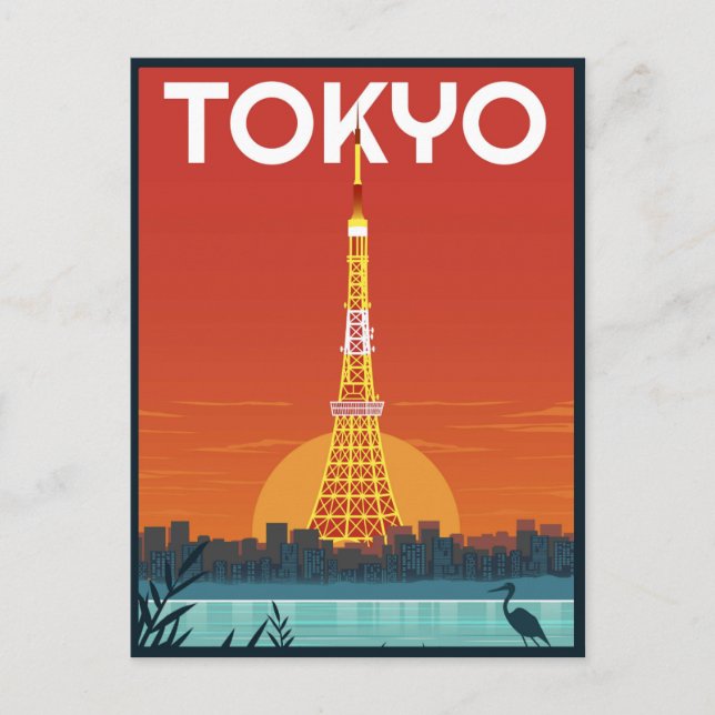 Tokyo Tower Japan resa Retropresenter Vykort (Framsida)