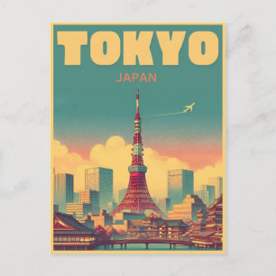 Tokyo Tower Japan resa vintagepresenter Vykort