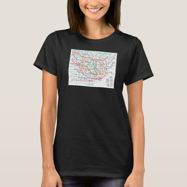 Tokyo Tunnelbanan Karta Japan T Shirt (Framsida)