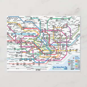Tokyo Tunnelbanan Karta vykort