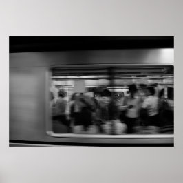 Tokyo-Tunnelbanan - svartvit fotografi Poster
