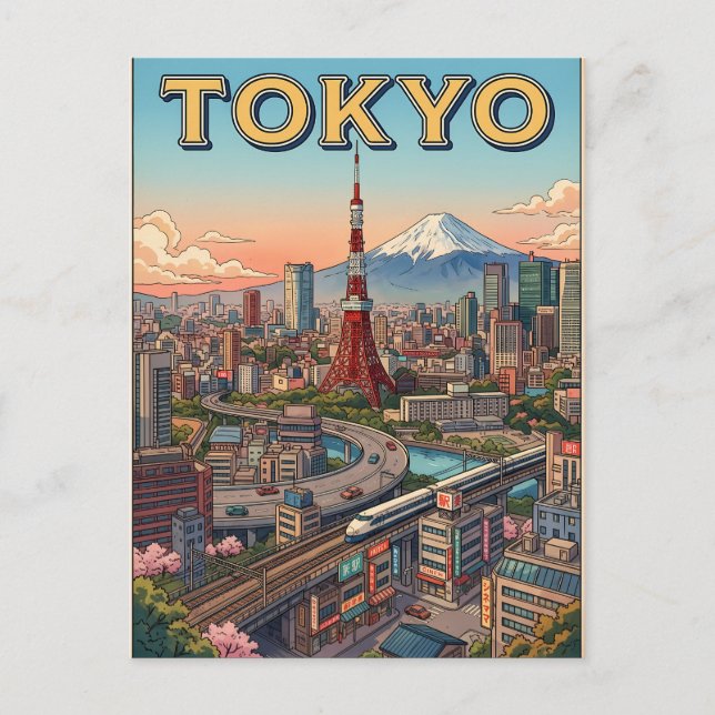 Tokyo Vintage Anime Resa vykort (Framsida)